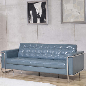 HERCULES Lesley Series Contemporary Gray LeatherSoft Sofa with Encasing Frame HERCULES Lesley Series Contemporary Gray LeatherSoft Sofa with Encasing Frame
