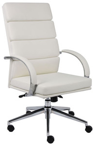White Modern Segmented High Back Executive Chair White Modern Segmented High Back Executive Chair