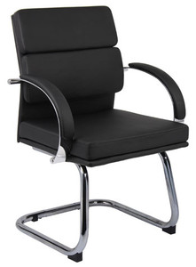 Black Modern Segmented Mid Back Executive Guest Chair Black Modern Segmented Mid Back Executive Guest Chair