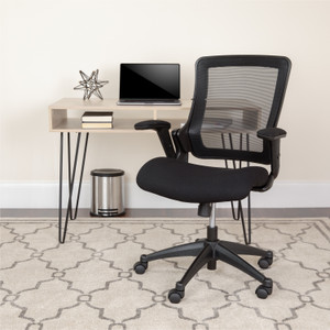 Mid-Back Black Mesh Executive Swivel Office Chair with Molded Foam Seat and Adjustable Arms Mid-Back Black Mesh Executive Swivel Office Chair with Molded Foam Seat and Adjustable Arms