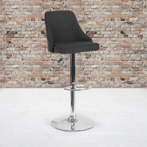 Trieste Contemporary Adjustable Height Barstool in Black Fabric Trieste Contemporary Adjustable Height Barstool in Black Fabric