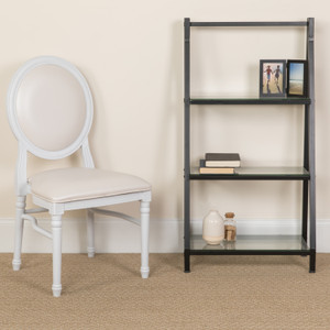 HERCULES Series 900 lb. Capacity King Louis Chair with White Vinyl Back and Seat and White Frame HERCULES Series 900 lb. Capacity King Louis Chair with White Vinyl Back and Seat and White Frame