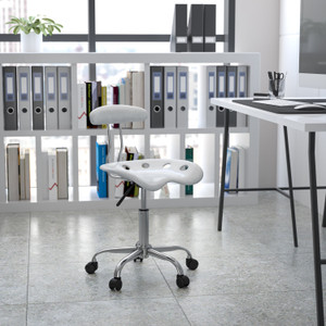 Vibrant Silver and Chrome Swivel Task Office Chair with Tractor Seat Vibrant Silver and Chrome Swivel Task Office Chair with Tractor Seat