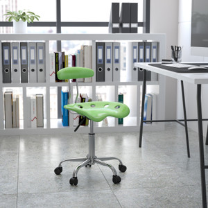 Vibrant Spicy Lime and Chrome Swivel Task Office Chair with Tractor Seat Vibrant Spicy Lime and Chrome Swivel Task Office Chair with Tractor Seat