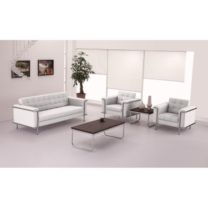 HERCULES Lesley Series Contemporary Melrose White LeatherSoft Chair with Encasing Frame HERCULES Lesley Series Contemporary Melrose White LeatherSoft Chair with Encasing Frame