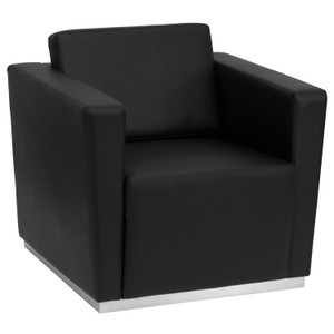 HERCULES Trinity Series Contemporary Black LeatherSoft Chair with Stainless Steel Base HERCULES Trinity Series Contemporary Black LeatherSoft Chair with Stainless Steel Base