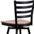 HERCULES Series Black Ladder Back Swivel Metal Barstool - Cherry Wood Seat HERCULES Series Black Ladder Back Swivel Metal Barstool - Cherry Wood Seat
