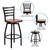 HERCULES Series Black Ladder Back Swivel Metal Barstool - Cherry Wood Seat HERCULES Series Black Ladder Back Swivel Metal Barstool - Cherry Wood Seat
