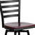 HERCULES Series Black Ladder Back Swivel Metal Barstool - Mahogany Wood Seat HERCULES Series Black Ladder Back Swivel Metal Barstool - Mahogany Wood Seat