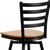 HERCULES Series Black Ladder Back Swivel Metal Barstool - Natural Wood Seat HERCULES Series Black Ladder Back Swivel Metal Barstool - Natural Wood Seat