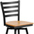 HERCULES Series Black Ladder Back Swivel Metal Barstool - Natural Wood Seat HERCULES Series Black Ladder Back Swivel Metal Barstool - Natural Wood Seat
