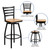 HERCULES Series Black Ladder Back Swivel Metal Barstool - Natural Wood Seat HERCULES Series Black Ladder Back Swivel Metal Barstool - Natural Wood Seat