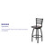 HERCULES Series Black Ladder Back Swivel Metal Barstool - Walnut Wood Seat HERCULES Series Black Ladder Back Swivel Metal Barstool - Walnut Wood Seat
