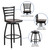 HERCULES Series Black Ladder Back Swivel Metal Barstool - Walnut Wood Seat HERCULES Series Black Ladder Back Swivel Metal Barstool - Walnut Wood Seat