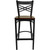 HERCULES Series Black ''X'' Back Metal Restaurant Barstool - Mahogany Wood Seat HERCULES Series Black ''X'' Back Metal Restaurant Barstool - Mahogany Wood Seat