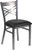 HERCULES Series Clear Coated ''X'' Back Metal Restaurant Chair - Black Vinyl Seat HERCULES Series Clear Coated ''X'' Back Metal Restaurant Chair - Black Vinyl Seat