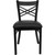 HERCULES Series Black ''X'' Back Metal Restaurant Chair - Black Vinyl Seat HERCULES Series Black ''X'' Back Metal Restaurant Chair - Black Vinyl Seat