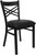 HERCULES Series Black ''X'' Back Metal Restaurant Chair - Black Vinyl Seat HERCULES Series Black ''X'' Back Metal Restaurant Chair - Black Vinyl Seat