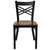 HERCULES Series Black ''X'' Back Metal Restaurant Chair - Cherry Wood Seat HERCULES Series Black ''X'' Back Metal Restaurant Chair - Cherry Wood Seat