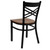 HERCULES Series Black ''X'' Back Metal Restaurant Chair - Cherry Wood Seat HERCULES Series Black ''X'' Back Metal Restaurant Chair - Cherry Wood Seat