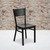 HERCULES Series Black Grid Back Metal Restaurant Chair - Mahogany Wood Seat HERCULES Series Black Grid Back Metal Restaurant Chair - Mahogany Wood Seat