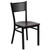 HERCULES Series Black Grid Back Metal Restaurant Chair - Mahogany Wood Seat HERCULES Series Black Grid Back Metal Restaurant Chair - Mahogany Wood Seat