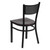 HERCULES Series Black Grid Back Metal Restaurant Chair - Mahogany Wood Seat HERCULES Series Black Grid Back Metal Restaurant Chair - Mahogany Wood Seat