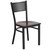 HERCULES Series Black Grid Back Metal Restaurant Chair - Walnut Wood Seat HERCULES Series Black Grid Back Metal Restaurant Chair - Walnut Wood Seat