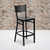 HERCULES Series Black Grid Back Metal Restaurant Barstool - Mahogany Wood Seat HERCULES Series Black Grid Back Metal Restaurant Barstool - Mahogany Wood Seat