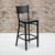 HERCULES Series Black Grid Back Metal Restaurant Barstool - Mahogany Wood Seat HERCULES Series Black Grid Back Metal Restaurant Barstool - Mahogany Wood Seat