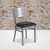 HERCULES Series Silver Slat Back Metal Restaurant Chair - Black Vinyl Seat HERCULES Series Silver Slat Back Metal Restaurant Chair - Black Vinyl Seat