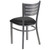 HERCULES Series Silver Slat Back Metal Restaurant Chair - Black Vinyl Seat HERCULES Series Silver Slat Back Metal Restaurant Chair - Black Vinyl Seat