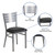HERCULES Series Silver Slat Back Metal Restaurant Chair - Black Vinyl Seat HERCULES Series Silver Slat Back Metal Restaurant Chair - Black Vinyl Seat