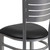 HERCULES Series Silver Slat Back Metal Restaurant Chair - Black Vinyl Seat HERCULES Series Silver Slat Back Metal Restaurant Chair - Black Vinyl Seat