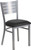 HERCULES Series Silver Slat Back Metal Restaurant Chair - Black Vinyl Seat HERCULES Series Silver Slat Back Metal Restaurant Chair - Black Vinyl Seat