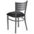 HERCULES Series Silver Slat Back Metal Restaurant Chair - Black Vinyl Seat HERCULES Series Silver Slat Back Metal Restaurant Chair - Black Vinyl Seat