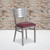 HERCULES Series Silver Slat Back Metal Restaurant Chair - Burgundy Vinyl Seat HERCULES Series Silver Slat Back Metal Restaurant Chair - Burgundy Vinyl Seat