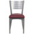 HERCULES Series Silver Slat Back Metal Restaurant Chair - Burgundy Vinyl Seat HERCULES Series Silver Slat Back Metal Restaurant Chair - Burgundy Vinyl Seat