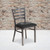 HERCULES Series Clear Coated Ladder Back Metal Restaurant Chair - Black Vinyl Seat HERCULES Series Clear Coated Ladder Back Metal Restaurant Chair - Black Vinyl Seat