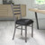 HERCULES Series Clear Coated Ladder Back Metal Restaurant Chair - Black Vinyl Seat HERCULES Series Clear Coated Ladder Back Metal Restaurant Chair - Black Vinyl Seat