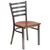 HERCULES Series Clear Coated Ladder Back Metal Restaurant Chair - Cherry Wood Seat HERCULES Series Clear Coated Ladder Back Metal Restaurant Chair - Cherry Wood Seat