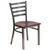 HERCULES Series Clear Coated Ladder Back Metal Restaurant Chair - Mahogany Wood Seat HERCULES Series Clear Coated Ladder Back Metal Restaurant Chair - Mahogany Wood Seat