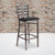HERCULES Series Clear Coated Ladder Back Metal Restaurant Barstool - Black Vinyl Seat HERCULES Series Clear Coated Ladder Back Metal Restaurant Barstool - Black Vinyl Seat