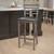 HERCULES Series Clear Coated Ladder Back Metal Restaurant Barstool - Black Vinyl Seat HERCULES Series Clear Coated Ladder Back Metal Restaurant Barstool - Black Vinyl Seat