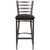 HERCULES Series Clear Coated Ladder Back Metal Restaurant Barstool - Black Vinyl Seat HERCULES Series Clear Coated Ladder Back Metal Restaurant Barstool - Black Vinyl Seat