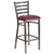 HERCULES Series Clear Coated Ladder Back Metal Restaurant Barstool - Burgundy Vinyl Seat HERCULES Series Clear Coated Ladder Back Metal Restaurant Barstool - Burgundy Vinyl Seat