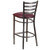 HERCULES Series Clear Coated Ladder Back Metal Restaurant Barstool - Burgundy Vinyl Seat HERCULES Series Clear Coated Ladder Back Metal Restaurant Barstool - Burgundy Vinyl Seat
