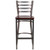 HERCULES Series Clear Coated Ladder Back Metal Restaurant Barstool - Mahogany Wood Seat HERCULES Series Clear Coated Ladder Back Metal Restaurant Barstool - Mahogany Wood Seat