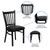 HERCULES Series Black Vertical Back Metal Restaurant Chair - Black Vinyl Seat HERCULES Series Black Vertical Back Metal Restaurant Chair - Black Vinyl Seat