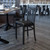 HERCULES Series Black Vertical Back Metal Restaurant Chair - Black Vinyl Seat HERCULES Series Black Vertical Back Metal Restaurant Chair - Black Vinyl Seat